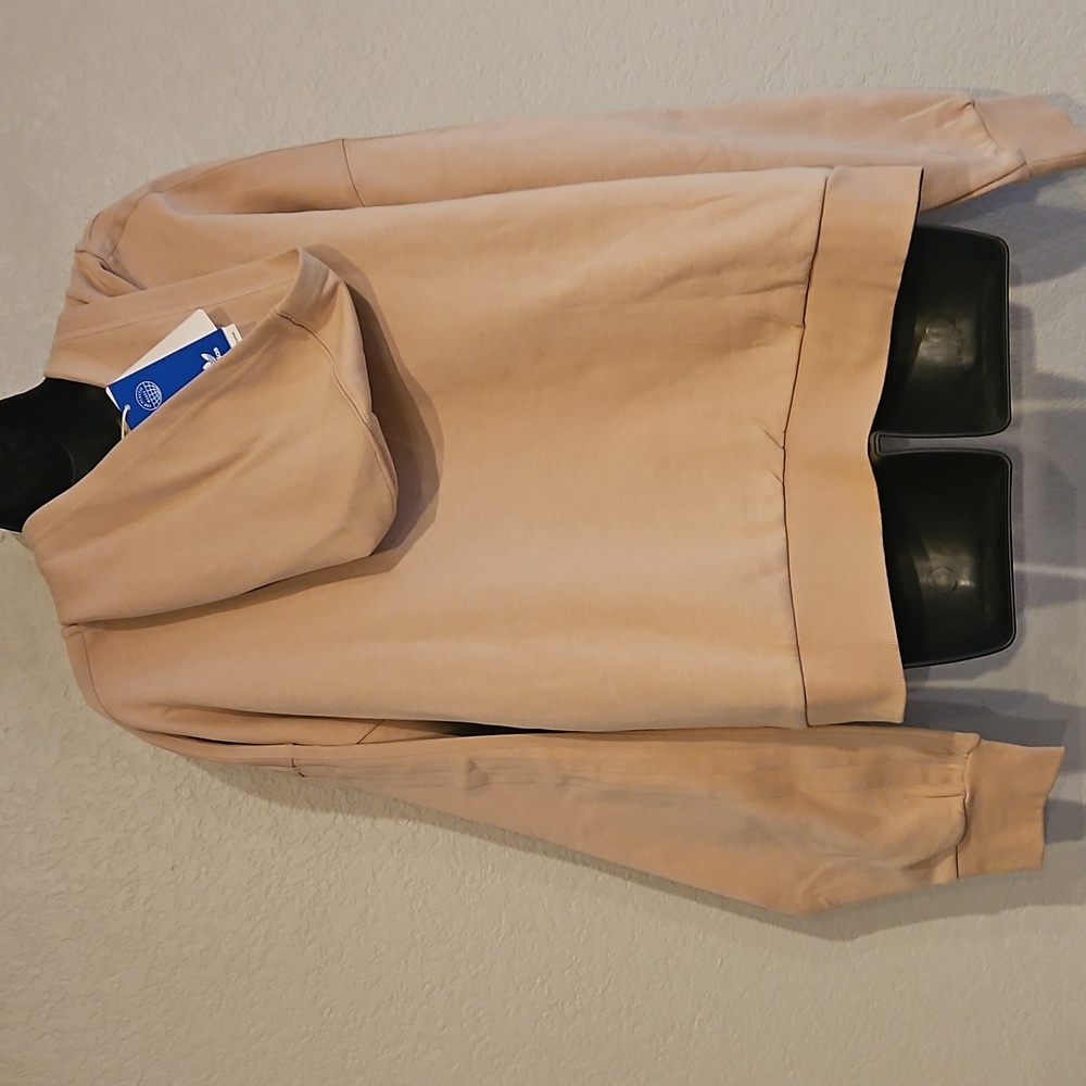 adidas | NWT Women's Tan Lace-Up Front Pockets Crop Sweatshirt Hoodie Sz 3X - Picture 2 of 11
